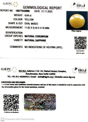 5.62/CT Natural Yellow Sapphire With Govt Lab Certificate (2331)